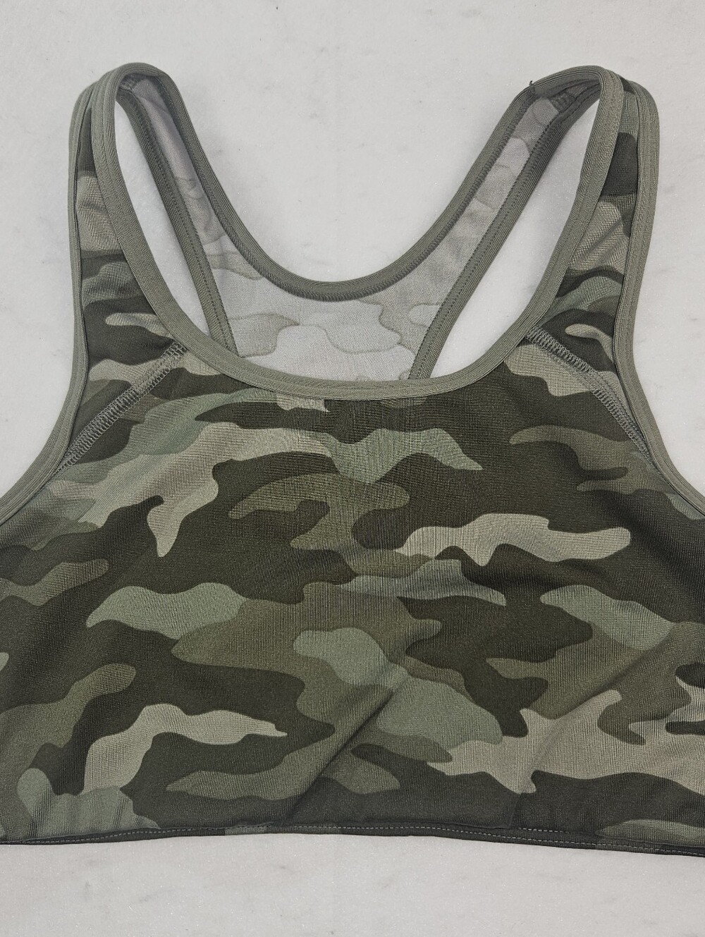 PINK Victoria's Secret Ultimate Camo Racerback Sports Bra Olive/Gray Size Small